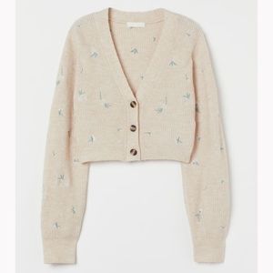 H&M embroidered knit 2piece set